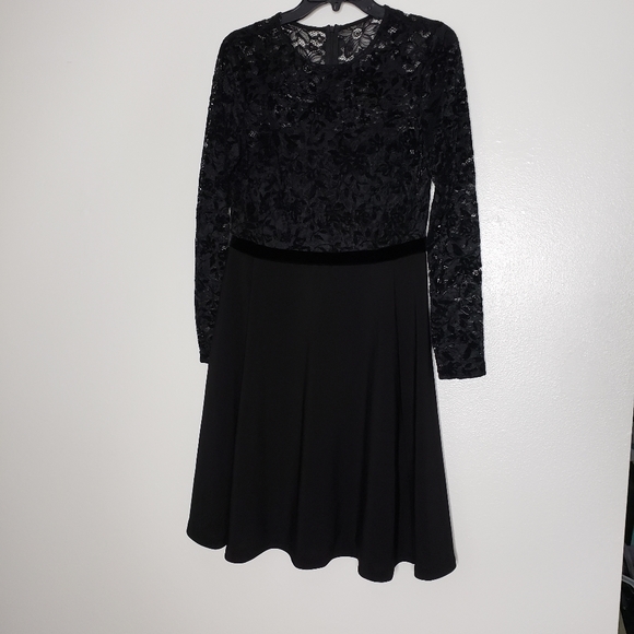 NEW Ralph Lauren Lace Bodice Dress Fit & Flare Long Sleeve Elegant Designer Chic - Picture 5 of 15